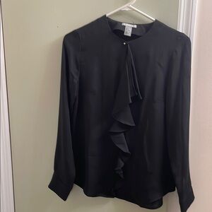 Black Ruffled Women's Top